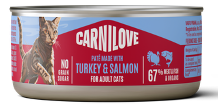 Carnilove® Paté Can Turkey & Salmon for Adult Cats 100gr